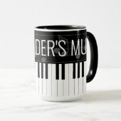 Mug Touches de piano avec nom (Devant droit)