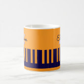 Mug Touches de piano Cool moderne Orange et bleu Monog (Centre)