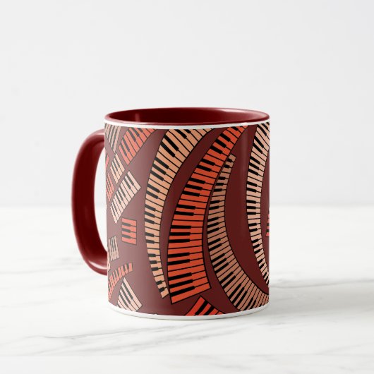 Mug Touches de piano courbes (Devant gauche)