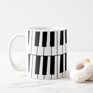 Mug Touches de piano noires et blanches Pianiste Music