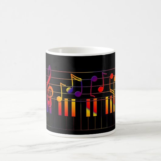 Mug Touches de piano, notes de musique et devis de pla (Centre)