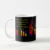 Mug Touches de piano, notes de musique et devis de pla (Gauche)