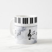 Mug Touches de piano personnalisées et notes musicales (Devant gauche)