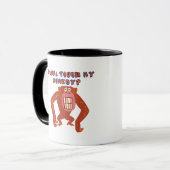 Mug Touchez mes cadeaux drôles de T-shirts de singe (Devant gauche)