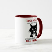 Mug Touchez Mon Café, Je Vais Te Frapper Si Dur (Devant droit)