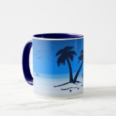 Mug Toujours Au Bord De La Plage ! Bleu (Devant gauche)