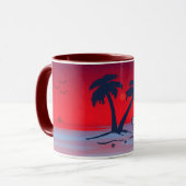Mug Toujours Au Bord De La Plage ! Rouge pourpre (Devant gauche)