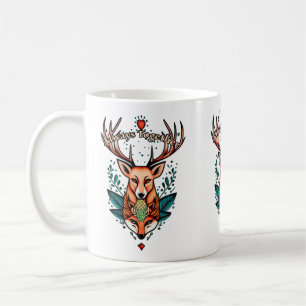 Mug Toujours ensemble stag et style de tatouage vixen