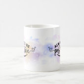 Mug Toujours être positif violet jaune (Centre)