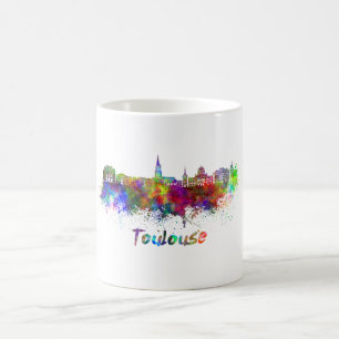 Mug Toulouse skyline in watercolor