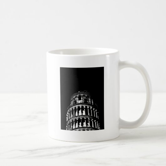 Mug Tour blanche noire de Pise Italie (Droite)