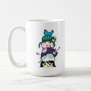 Mug Tour de vie mignonne pour chat empilé d'art