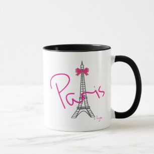 Mug Tour Eiffel de Paris avec l'arc rose