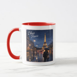 Mug Tour Eiffel de Paris nuit pluvieuse romantique Art