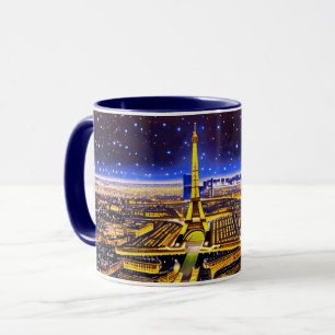 Mug Tour Eiffel de Paris sous un ciel étoilé