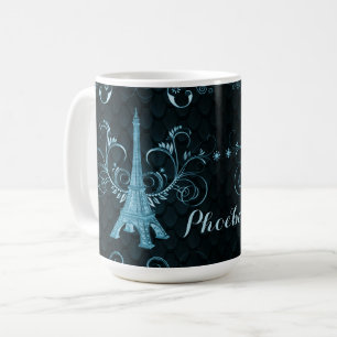 Mug Tour Eiffel Floriaux bleus