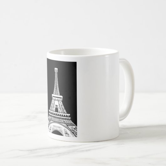 Mug Tour Eiffel noir blanc (Devant droit)