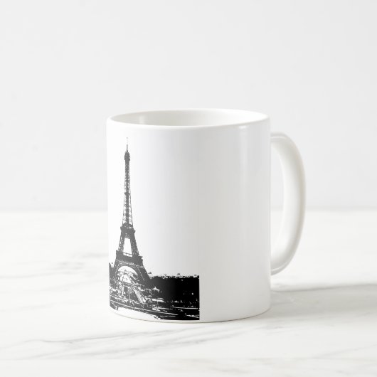 Mug Tour Eiffel noir et blanc (Devant droit)