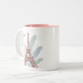 Mug Tour Eiffel Paris avec Plumes Pastel (Devant gauche)