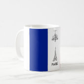 Mug Tour Eiffel Paris, France Drapeau Français Café Mu (Devant gauche)