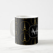 Mug Tour Eiffel parties scintillant or scintillant mot (Devant gauche)