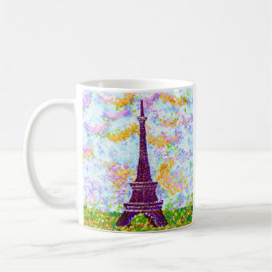Mug Tour Eiffel Pointillism Paysage de printemps