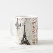 Mug Tour Eiffel romantique de Paris de feuille (Devant gauche)