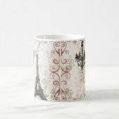 Mug Tour Eiffel romantique de Paris de feuille (Centre)