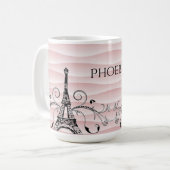 Mug Tour Eiffel Rose Boug de café (Devant gauche)