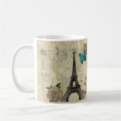Mug Tour Eiffel rose de Paris de papillon beige de (Gauche)