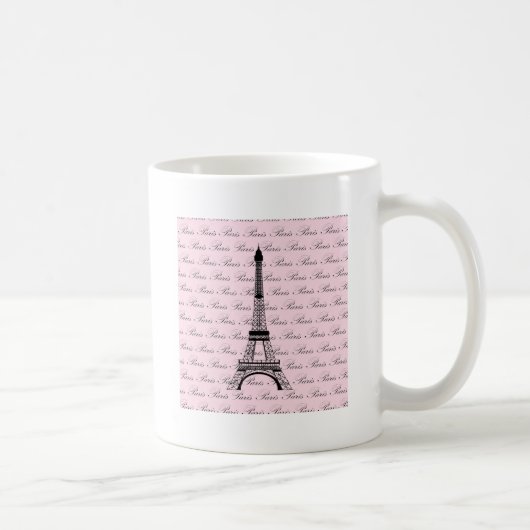 Mug Tour Eiffel rose et noir de Paris (Droite)