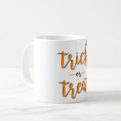 Mug tour ou friandise halloween orange noir simple (Devant gauche)
