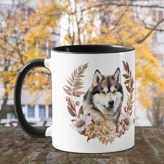 Mug Tourbe d'automne de chien malamué de l'Alaska