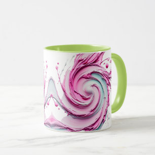 Mug Tourbillon artistique abstrait aux nuances pastel.