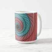 Mug Tourbillon Cramoisi et Turquoise (Devant droit)