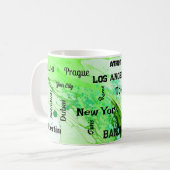 Mug tourbillon de marbre vert de printemps néon Mega v (Devant gauche)