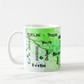Mug tourbillon de marbre vert de printemps néon Mega v (Gauche)