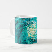 Mug Tourbillon océan turquoise abstrait (Devant gauche)