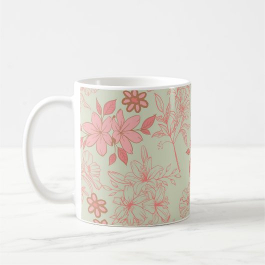 Mug Tourbillon rose vert Y2K printemps et été (Gauche)