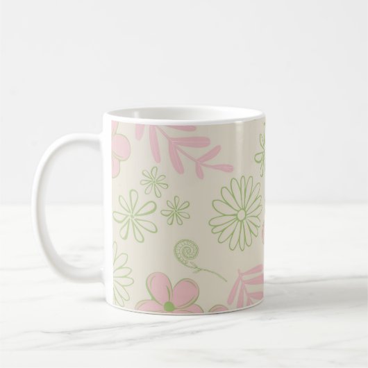 Mug Tourbillon rose vert Y2K printemps et été (Gauche)