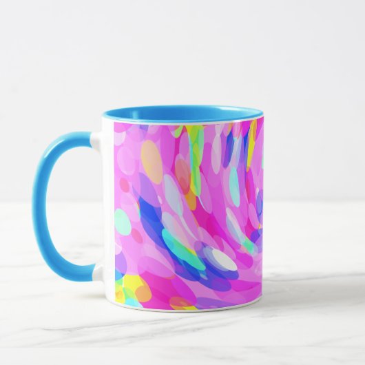 Mug Tourbillonnant rose brillant gras Couleurs joyeuse (Gauche)