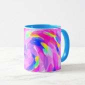 Mug Tourbillonnant rose brillant gras Couleurs joyeuse (Devant droit)