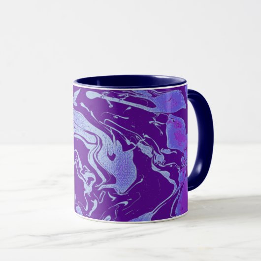 Mug Tourbillons abstraits bleu violet ultra-violet (Devant droit)