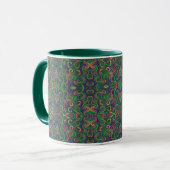 Mug Tourbillons abstraits de Mardi Gras jaune violet v (Devant gauche)