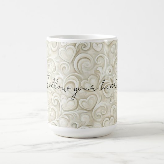 Mug Tourbillons de cœur chic romantique  (Centre)