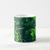 Mug Tourbillons de fluide vert abstrait (Centre)