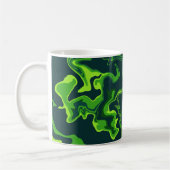 Mug Tourbillons de fluide vert abstrait (Gauche)