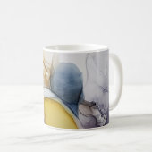 Mug Tourbillons d'encre d'alcool, teinte jaune, abstra (Devant droit)
