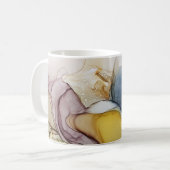 Mug Tourbillons d'encre d'alcool, teinte jaune, abstra (Devant gauche)
