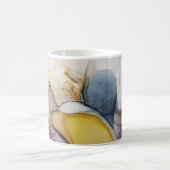 Mug Tourbillons d'encre d'alcool, teinte jaune, abstra (Centre)